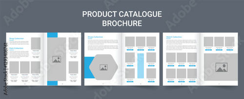 Modern Interior Design Portfolio Layout Template, Interior Design Magazine Layout for Home Decoration or Brand Identity Guidelines Brochure. Product catalog design