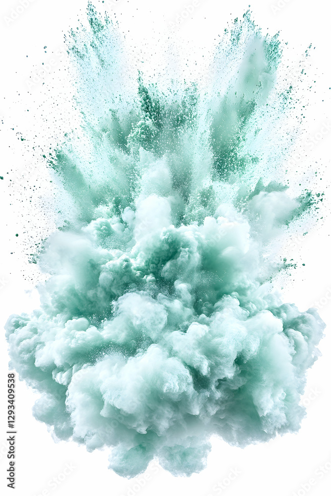 Abstract explosion of mint green powder Abstract explosion of mint green powder