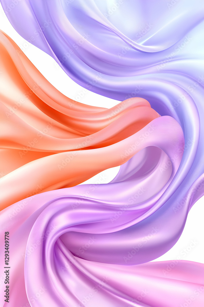 Obraz premium Abstract Fabric Drape; Vibrant Color Flow; Smooth Texture; Design Element