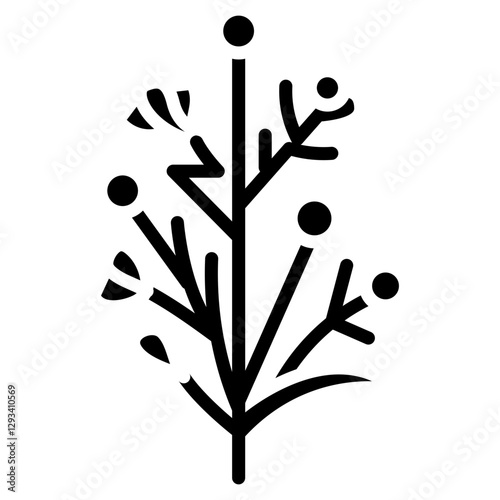Dried Flowers Vector Icon