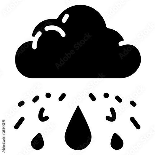 Falling Raindrops Vector Icon