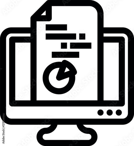 Dashboard admin line icon. Simple outline style. User panel template, data analysis, agency, graph, business linear sign