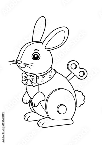 toy wind-up rabbit coloring 