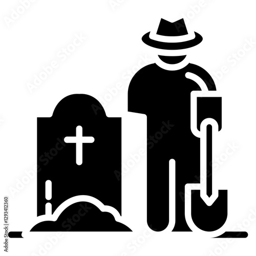 Grave Digger Vector Icon