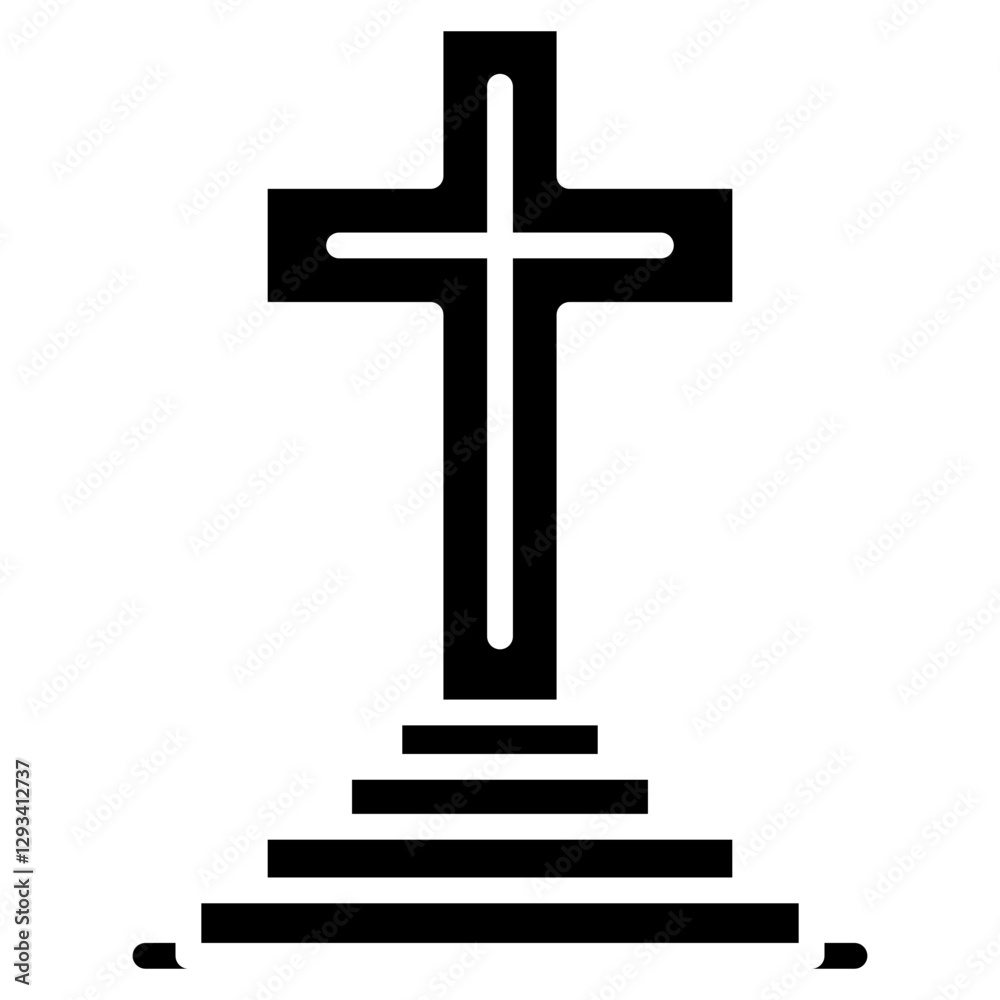 Stone Cross Vector Icon Stone Cross Vector Icon