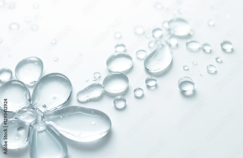 Transparent gel texture on white background with drops and trails. Cosmetic or medical gel for fertilization, medicine, laboratory research, skin care concept, cosmetic products demonstration. Transparent gel texture on white background with drops and trails. Cosmetic or medical gel for fertilization, medicine, laboratory research, skin care concept, cosmetic products demonstration.