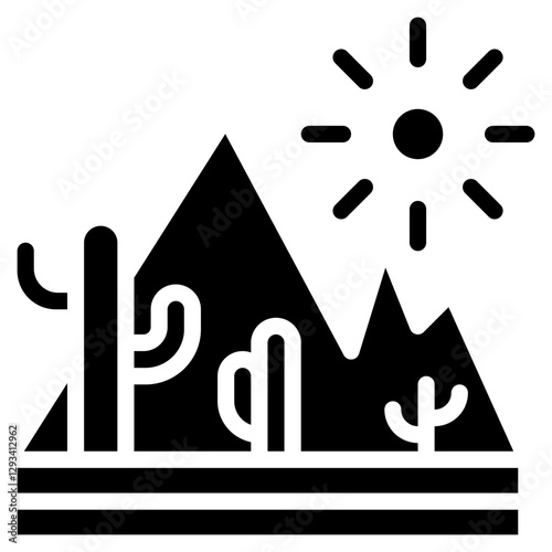 Arid Mountain Vector Icon