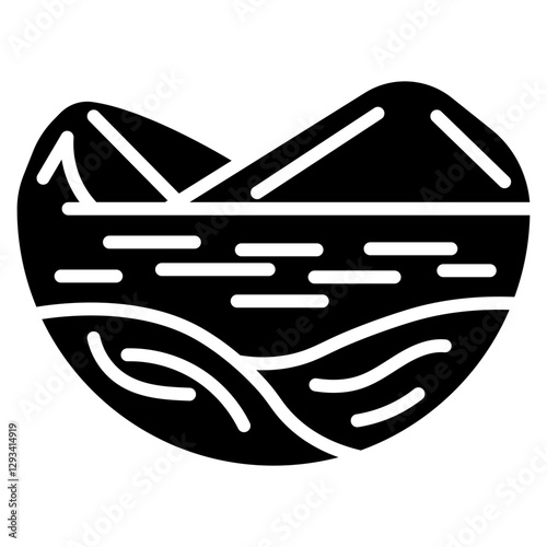 Water Reservoir Landscape Vector Icon