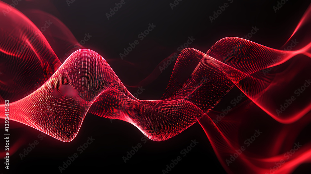 Fototapeta premium Abstract image of red flowing wave lines