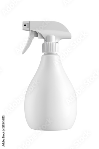 white plastic spray bottle isolated on white background