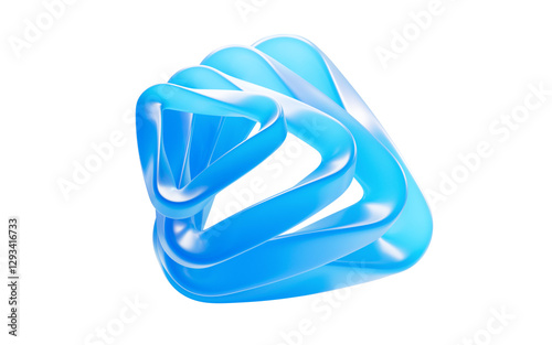 Fototapeta Naklejka Na Ścianę i Meble -  Abstract blue triangle geometry, 3d rendering.