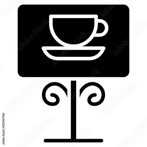 Coffee Sign Holder Vector Icon