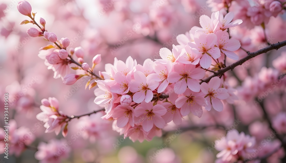 Beautiful Cherry Blossom Tree Branch in Full Bloom During Spring Beautiful Cherry Blossom Tree Branch in Full Bloom During Spring