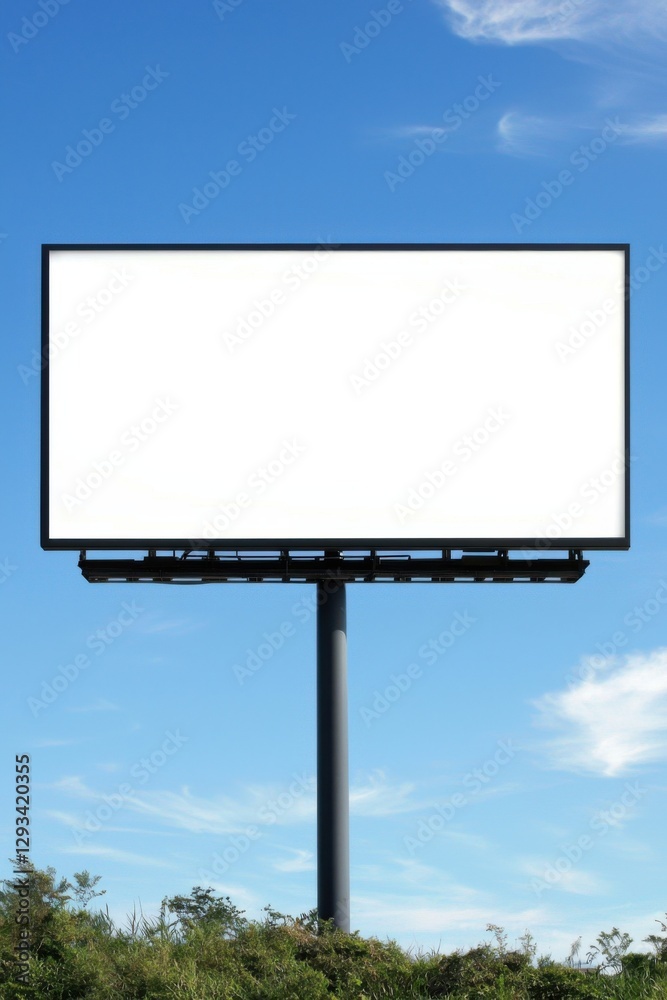 Blank billboard advertising opportunity open field outdoor display bright sky wide angle marketing strategy Blank billboard advertising opportunity open field outdoor display bright sky wide angle marketing strategy