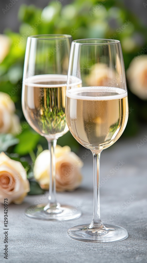 Celebrate special moments with sparkling wine and roses elegant table setting indoor setting close-up romantic vibes Celebrate special moments with sparkling wine and roses elegant table setting indoor setting close-up romantic vibes