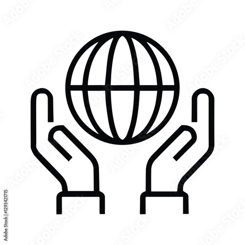 Hands holding the earth. Illustration of Hands Holding Internet Network. Web and Earth Protection.