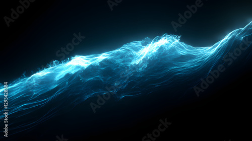 Dynamic abstract background featuring flowing light blue waves for modern design photo
