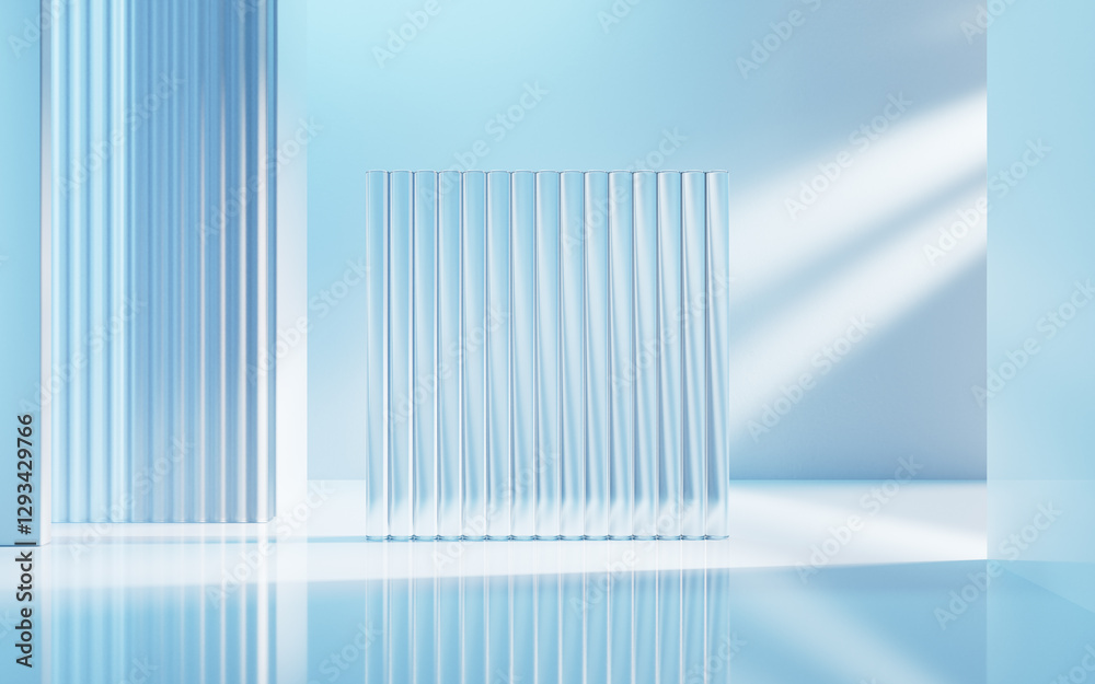 Obraz premium Empty building structure with creative geometries, 3d rendering.