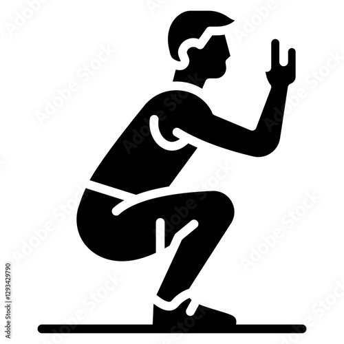 Bodyweight Squat Vector Icon