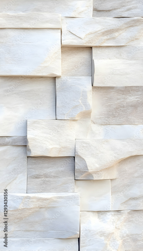 Fototapeta premium Abstract pattern of light beige stone wall tiles