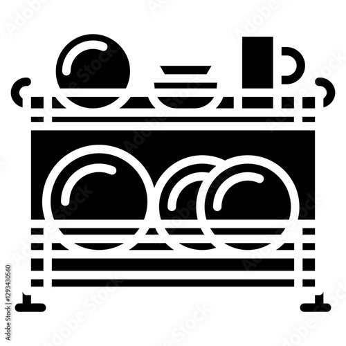 Dish Drying Rack Vector Icon