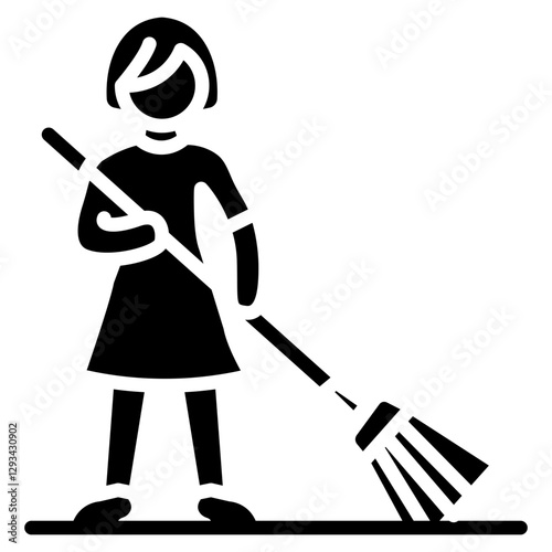Sweeping Porch Vector Icon