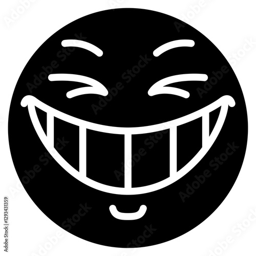 Grinning Squinting Face Vector Icon