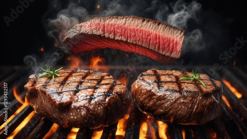 Grilling succulent steaks with perfect sear at a summer barbecue gathering outdoors