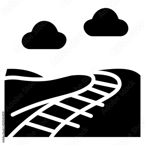Trackside View Vector Icon