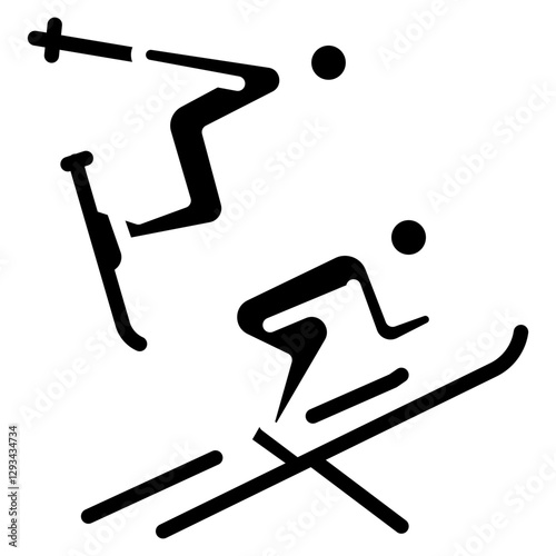 Bilde på lerret Nordic Combined Vector Icon