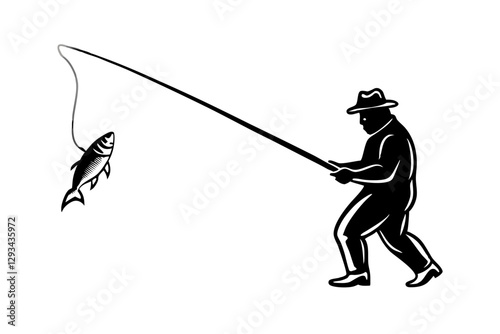 Fishing silhouette vector illustration