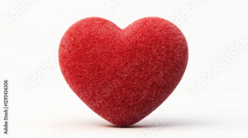 Red heart on white background. Concept of love, romance, and Valentine's Day.