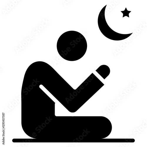 Muslim Praying Vector Icon