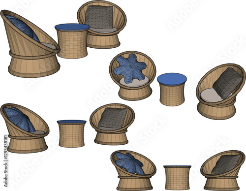 sketch vector illustration interior furniture decoration design sofa table chair classic vintage ethnic modern  
