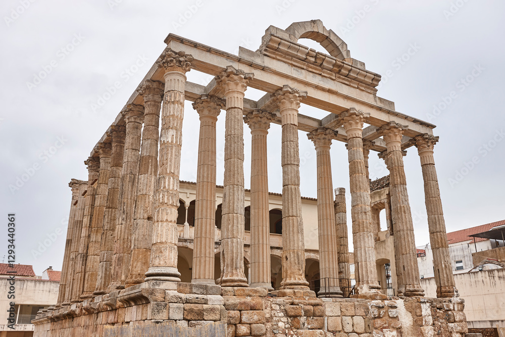 Fototapeta premium Diana roman temple in Merida World Heritagelandmark. Badajoz, Spain