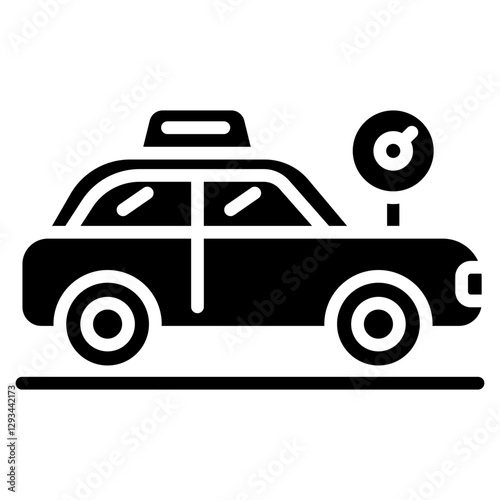Short Distance Taxi Vector Icon