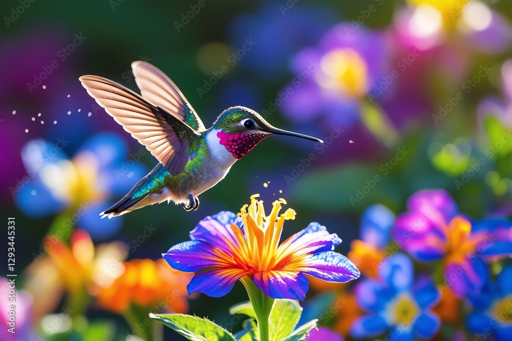 Fototapeta premium Hummingbird in the Summer Garden