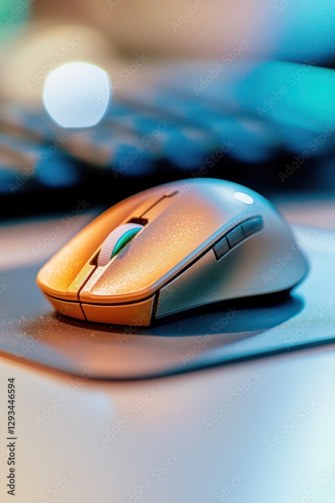 High-performance mouse on a sleek pad showcases precision in contemporary technology environments. High-performance mouse on a sleek pad showcases precision in contemporary technology environments.