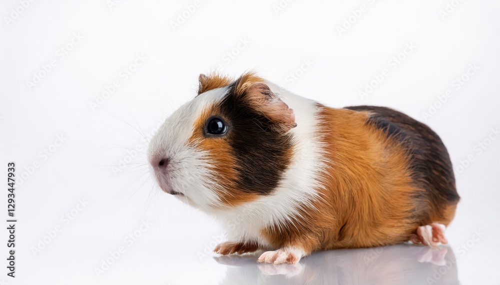 Intrigued Guinea Pig Amidst a Pure Backdrop, Showcasing Endearing Expressiveness and Playful Curiosity in High Definition, Ideal for Digital Art or Home Decor Intrigued Guinea Pig Amidst a Pure Backdrop, Showcasing Endearing Expressiveness and Playful Curiosity in High Definition, Ideal for Digital Art or Home Decor