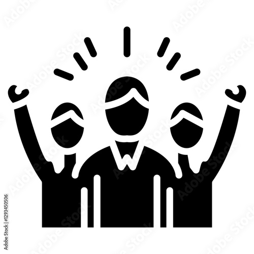Cheering Together Vector Icon