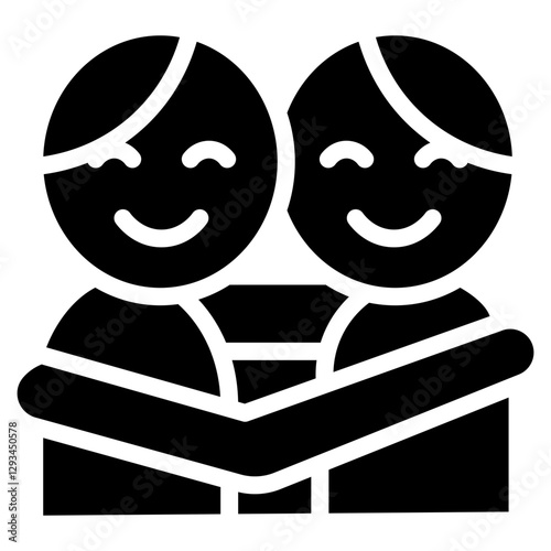 Friends Hugging Vector Icon