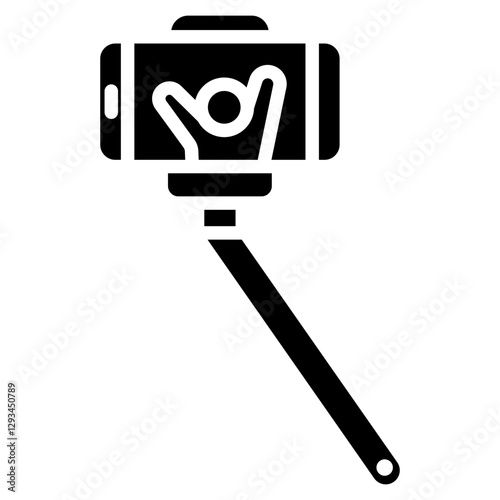 Friendship Selfie Stick Vector Icon