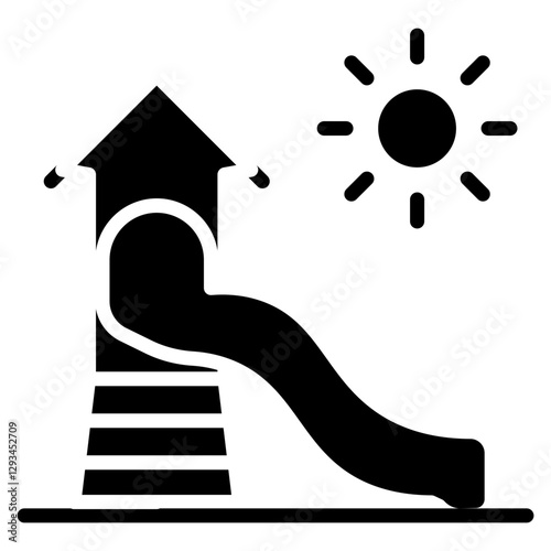 Kiddie Water Slide Vector Icon