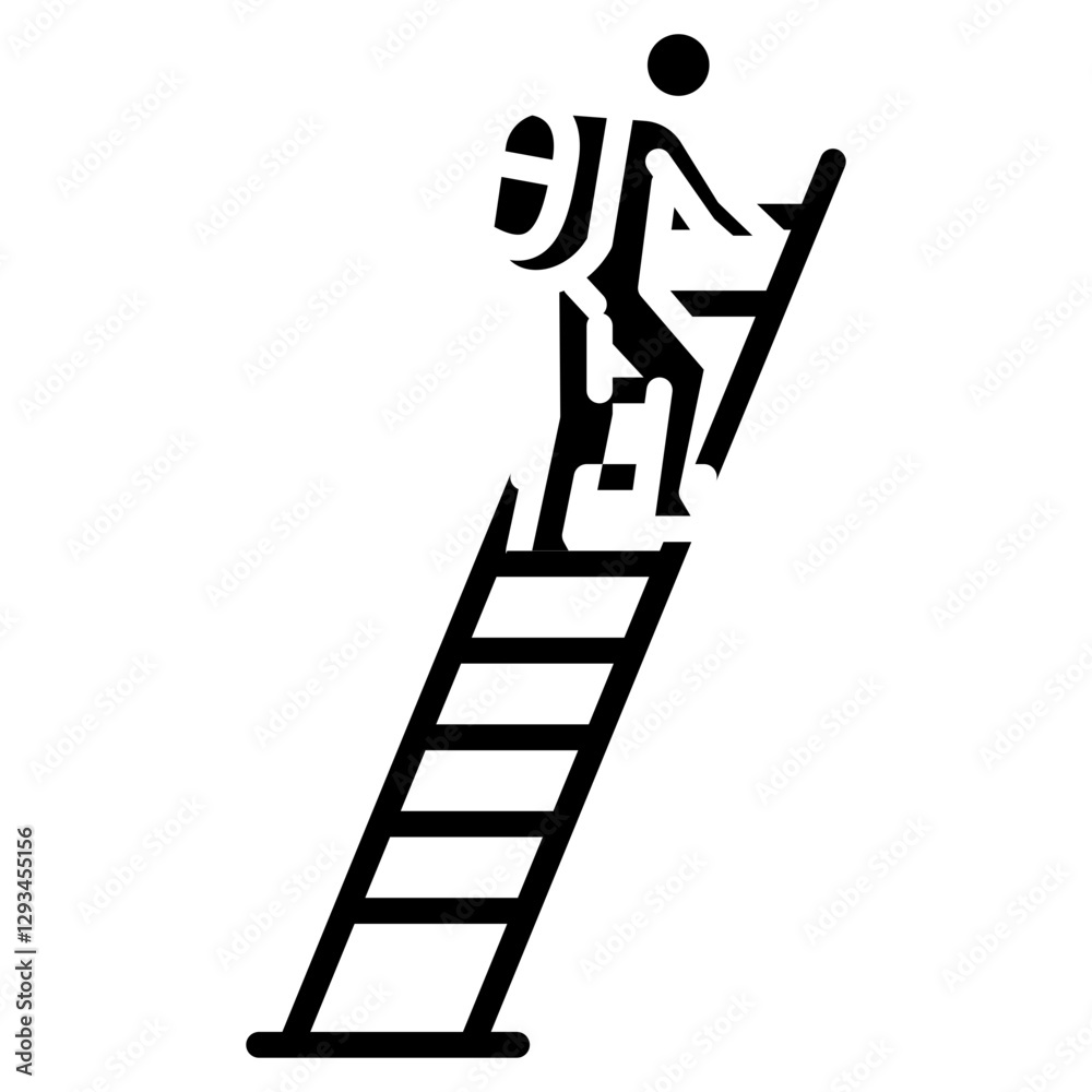 Roof Climbing Vector Icon Roof Climbing Vector Icon