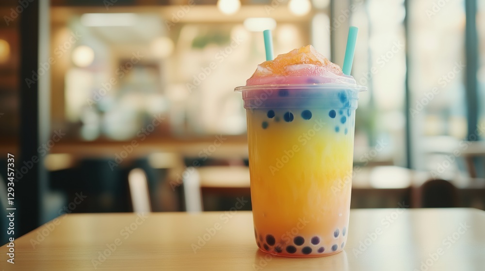 Bubble Tea. Taiwanese bubble milk tea. Boba or tapioca pearls - Taiwanese bubble milk tea in a plastic cup. A set of colorful summer bubble tea, bright creamy pearl tea or tapioca latte Bubble Tea. Taiwanese bubble milk tea. Boba or tapioca pearls - Taiwanese bubble milk tea in a plastic cup. A set of colorful summer bubble tea, bright creamy pearl tea or tapioca latte