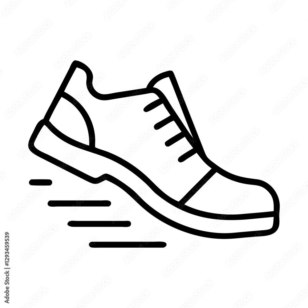 running shoe icon, running shoe line art - simple line art of running shoe, perfect for running shoe logos and icons running shoe icon, running shoe line art - simple line art of running shoe, perfect for running shoe logos and icons