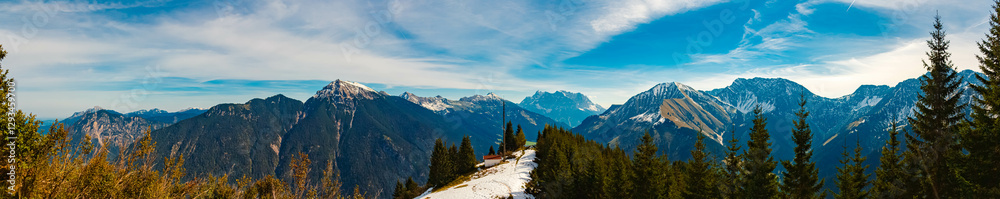 High resolution stitched alpine summer panorama at Mount Almkopf, Bichlbach, Reutte, Tyrol, Austria High resolution stitched alpine summer panorama at Mount Almkopf, Bichlbach, Reutte, Tyrol, Austria