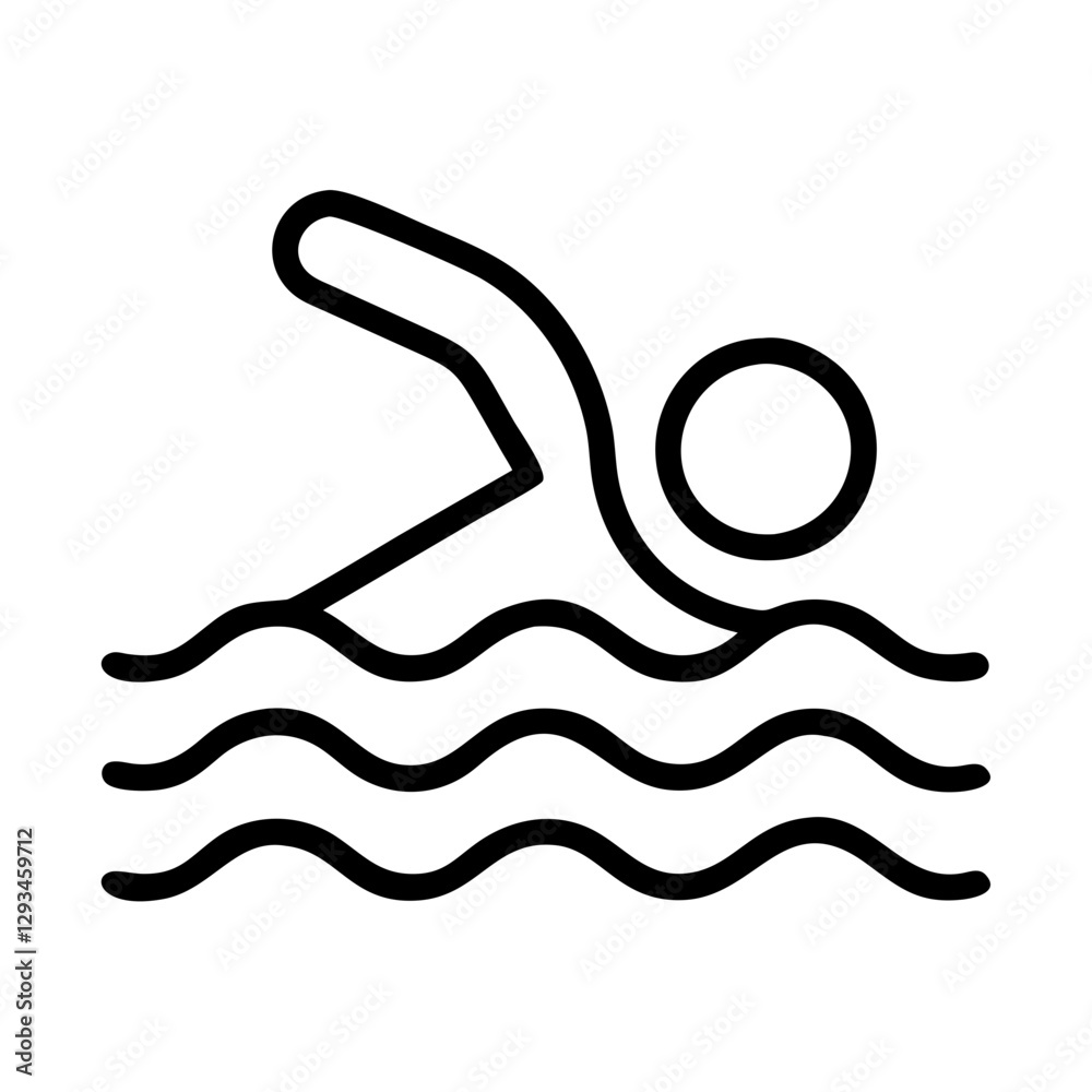 Obraz premium swimming icon, swimming line art - simple line art of swimming, perfect for swimming logos and icons
