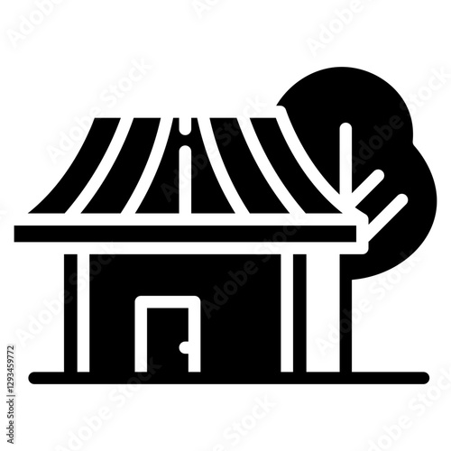 Monsoon Shelter Vector Icon