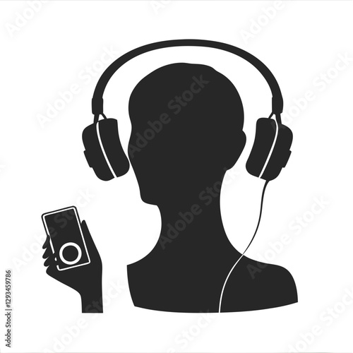 Music Playing silhouette vector illustration